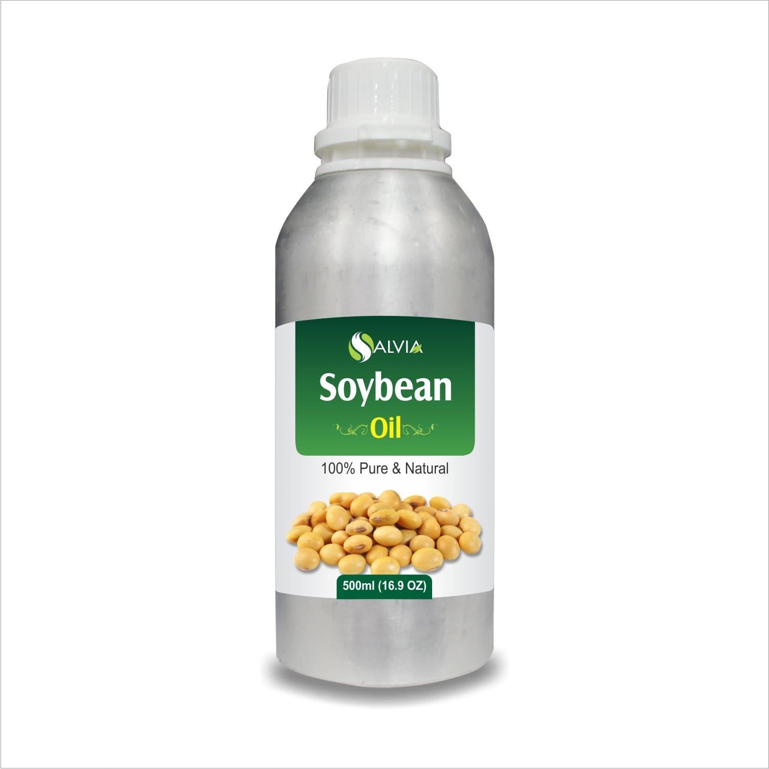 Salvia Natural Carrier Oils 500ml Soybean Oil (Glycine Max) 100% Natural Carrier Oil, Moisturizes The Skin, Solves Itchy Scalp, Antioxidant & Rich in Vitamin E, Best For Aromatherapy